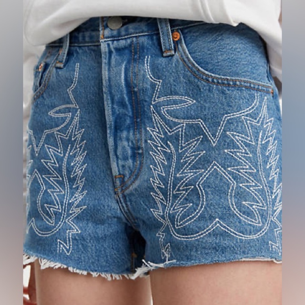 Levi’s Del Norte Western Embroidered Shorts Size 30